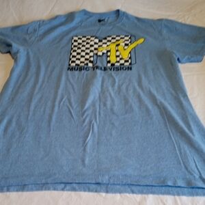 MTV Light Blue Tee with Black Logo
